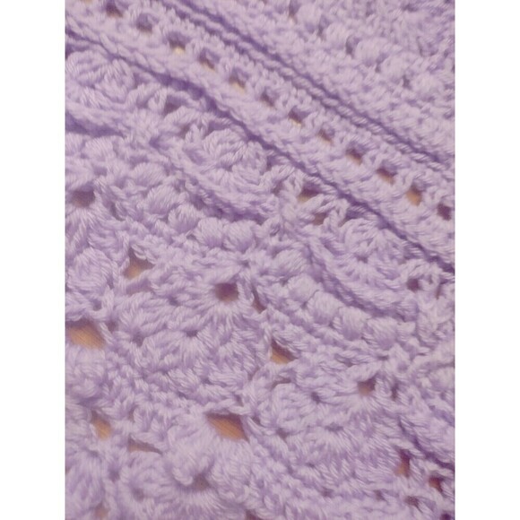 Hooked on Sunshine "For..." Lavender Purple Acrylic Blend Baby Blanket~43.5" - Picture 8 of 12